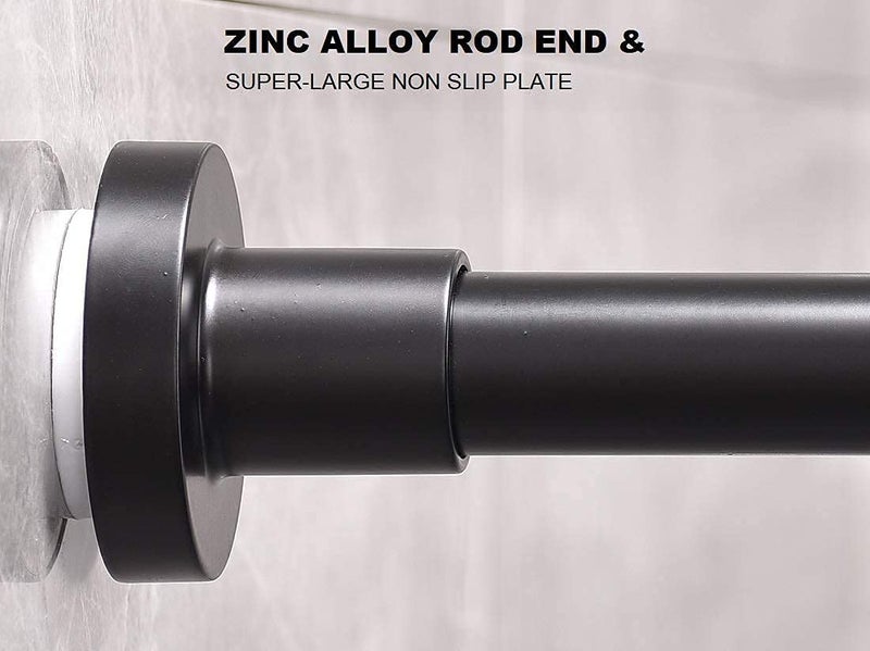 BRIOFOX Shower Curtain Rod 43-73 Inches Matte Black, Rustproof and Non-Fall Down Spring Tension Rod for Window or Bathroom, Stainless Steel - Image 5
